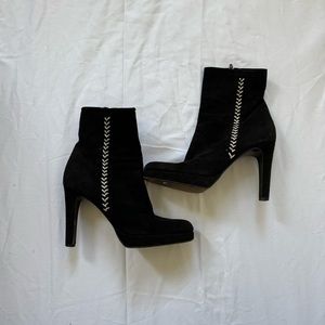 Stuart weitzman stitch detail suede stiletto platform boots